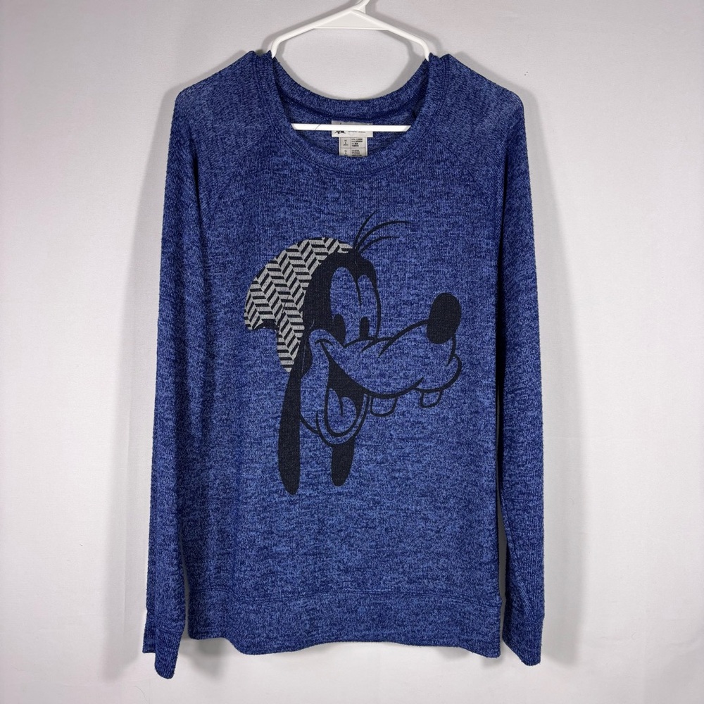 Disney Parks Blue Light-weight Knit GOOFY Sweater Size Medium